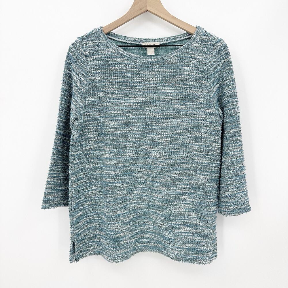 Loft Outlet Knit S Womens Teal Textured Coastal Layering Classic Minimalist Chic